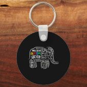 Autisme Elephant Acceptatie Autistic Mannen Sleutelhanger (Voorkant)