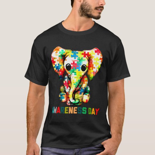 Autisme Elephant Autism World Autism Awareness Day T-shirt (Voorkant)