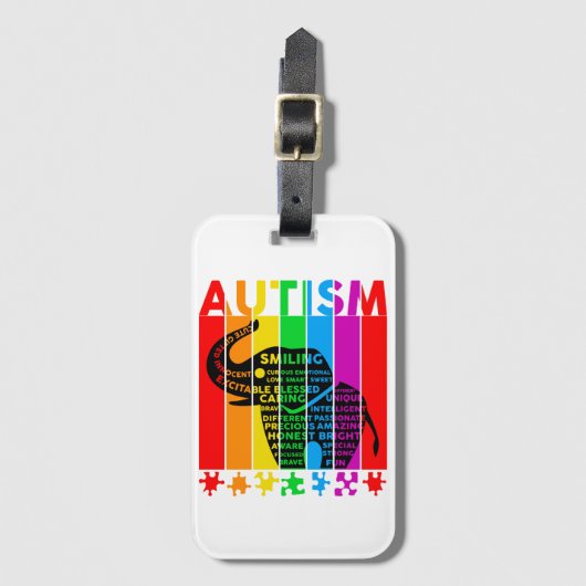 Autisme Elephant Cute Awareness Bagagelabel (Voorkant (verticaal))