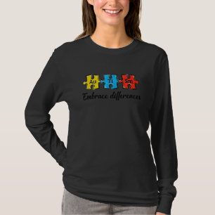 Autisme Embrace Verschil Puzzle Autism Awareness T-shirt
