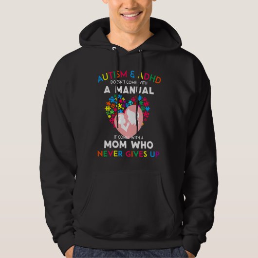 Autisme en Adhd hebben geen handleiding Hoodie (Voorkant)