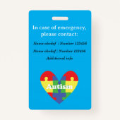 Autisme en ADHD Lanyard Neurodivergent ID Badge (Achterkant)
