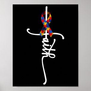 Autisme Faith Cross Autism Autistic Gifts Autism A Poster