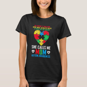 Autisme Familie Ondersteuning Hij noemt me moeder T-shirt