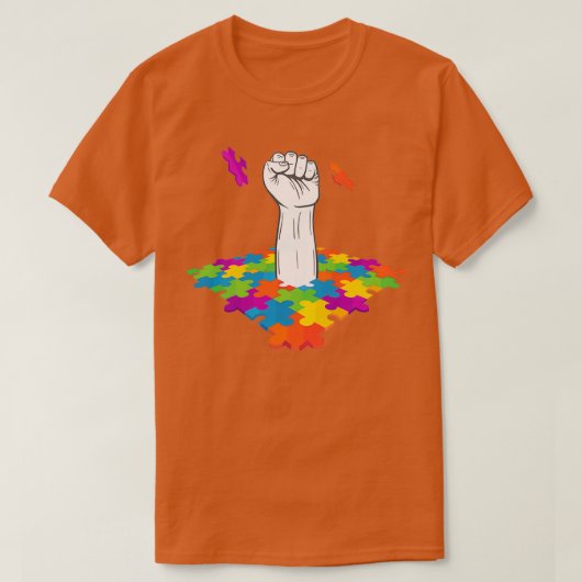Autisme Fight is mijn vuile puzzle vuist T-shirt (Design voorkant)