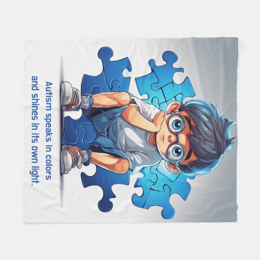 autisme fleece deken (Voorkant (Horizontaal))