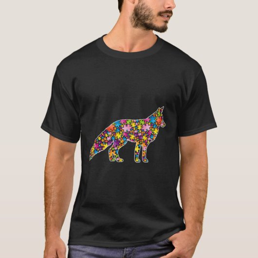 Autisme Fox Animals Puzzle for Men Women T-shirt (Voorkant)