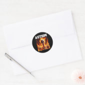 Autisme Funny Cringe Hard Skelet Meme Flames 1 Ronde Sticker (Envelop)