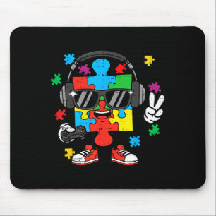 Autisme gamer puzzel hoofdtelefoon bewustzijn game muismat