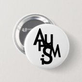 Autisme (gebluste letters) ronde button 5,7 cm (Voorkant /achterkant)