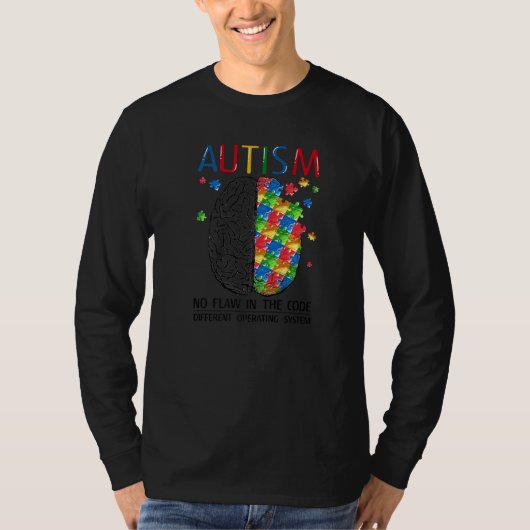 Autisme geen fout in de code Autistic Brain Autism T-shirt (Voorkant)