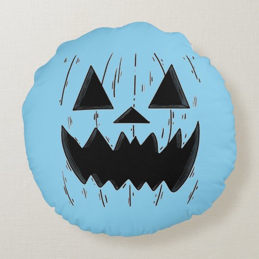 Autisme-geïnspireerde Jack-o'-Lantern Halloween Rond Kussen (Achterkant)
