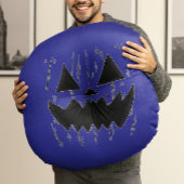 Autisme-geïnspireerde Jack-o'-Lantern Halloween Rond Kussen