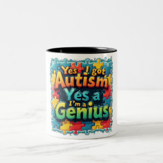 Autisme genie tweekleurige koffiemok