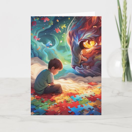 Autisme gevouwen Wenskaart Kaart (Voorkant)