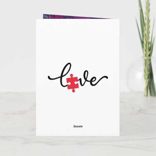 Autisme gevouwen Wenskaart Kaart (Achterkant)