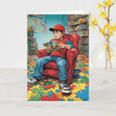 Autisme gevouwen Wenskaart Kaart (Gele Bloem)