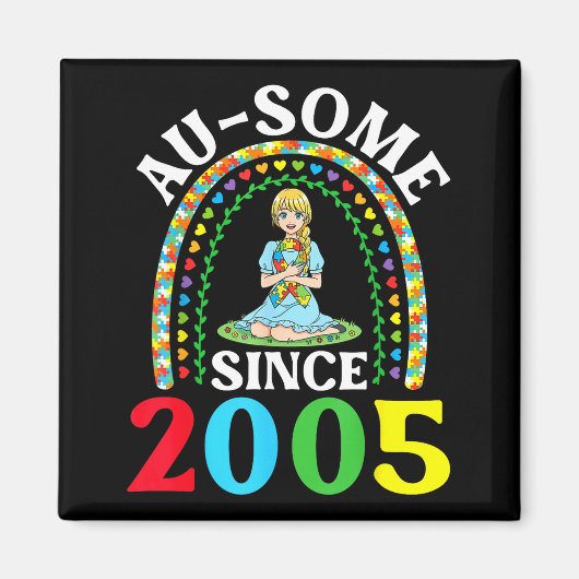 Autisme Geweldig Ausome Sinds 2005 Gefeliciteerd 2 Magneet (Voorkant)