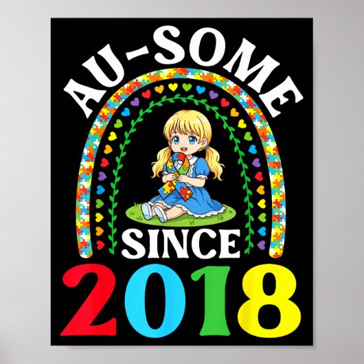 Autisme Geweldig Ausome Sinds 2018 Bewustzijn 8e G Poster (Voorkant)