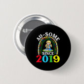Autisme Geweldig Ausome Sinds 2019 Bewustzijn 7e G Ronde Button 5,7 Cm (Voorkant /achterkant)