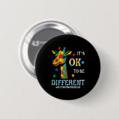 Autisme-giraffe om anders te zijn bewustzijn kinde ronde button 5,7 cm (Voorkant /achterkant)