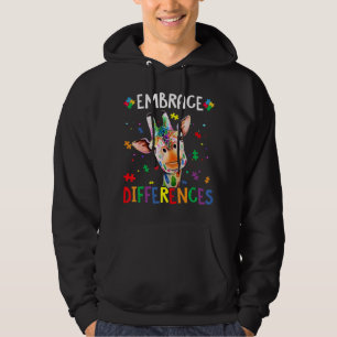 Autisme-Giraffe van Puzzle Piece Embrace Verschill Hoodie