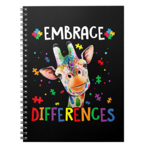 Autisme-Giraffe van Puzzle Piece Embrace Verschill Notitieboek