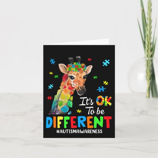 Autisme Giraffe Vrouwen Kinderen dat het oké is om Kaart (Voorkant)