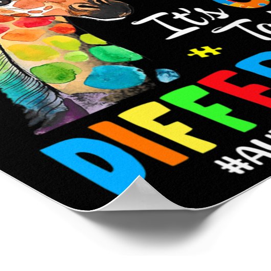 Autisme Giraffe Vrouwen Kinderen dat het oké is om Poster (Hoek)