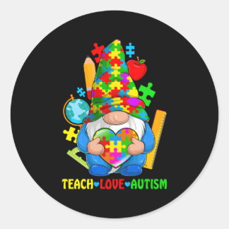 Autisme Gnomen Autisme Awareness Maand Autisme Ler Ronde Sticker