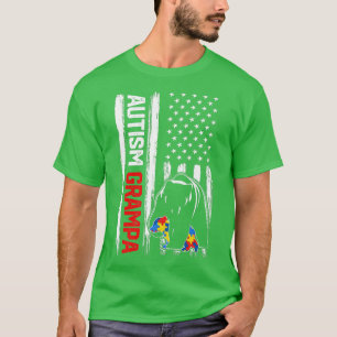  autisme Grampa Beer Amerikaanse vlag T-shirt