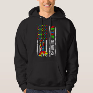 Autisme Gramps American Flag Autism Awareness Fami Hoodie