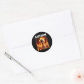 Autisme Grappig Cringe Edgy Hard Skeleton Meme Fla Ronde Sticker (Envelop)