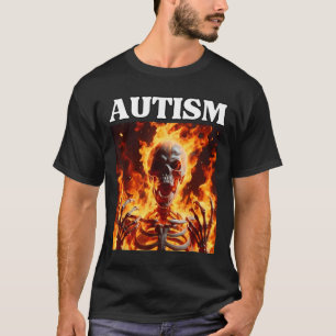 Autisme Grappig Cringe Edgy Hard Skeleton Meme Fla T-shirt