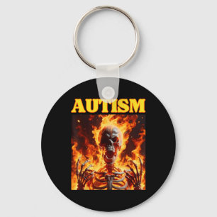 Autisme Grappig Cringe Hard Skelet Meme Flames Sleutelhanger