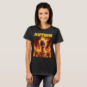 Autisme Grappig Cringe Hard Skelet Meme Flames T-shirt (Voorkant volledig)