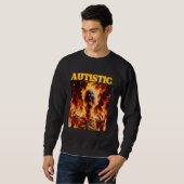 Autisme Grappig Cringe Hard Skelet Meme Flames Trui (Voorkant volledig)