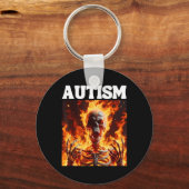 Autisme Grappig Cringe Hard Skelet Meme Vlammen 1 Sleutelhanger (Voorkant)