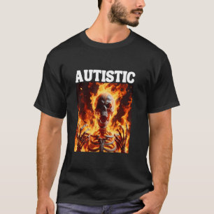Autisme Grappig Cringe Hard Skelet Meme Vlammen T-shirt
