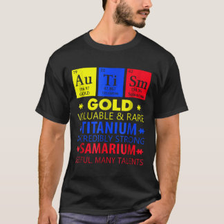 Autisme-Grappig Goud Titanium Samarium Autisme Awa T-shirt