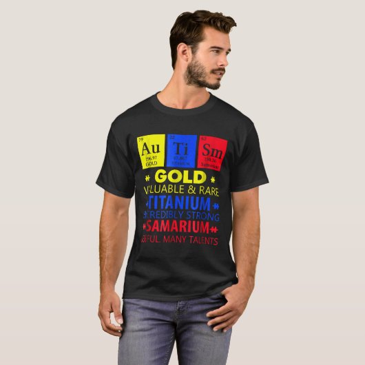Autisme-Grappig Goud Titanium Samarium Autisme Awa T-shirt (Voorkant volledig)