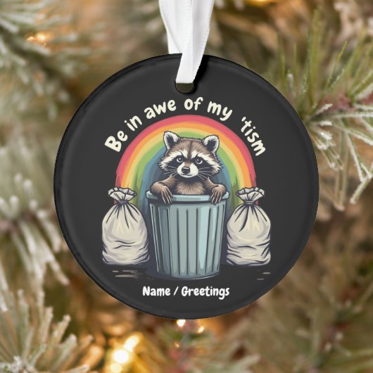 Autisme Grappig Raccoon Wees onder de indruk van m Ornament (Boom)