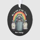 Autisme Grappig Raccoon Wees onder de indruk van m Ornament (voorkant)