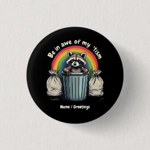 Autisme Grappig Raccoon Wees onder de indruk van m Ronde Button 3,2 Cm