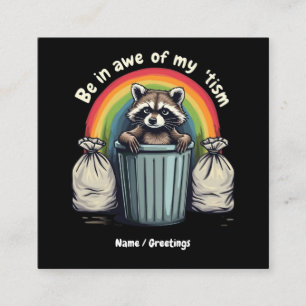 Autisme Grappig Raccoon Wees onder de indruk van m Vierkante Visitekaartje