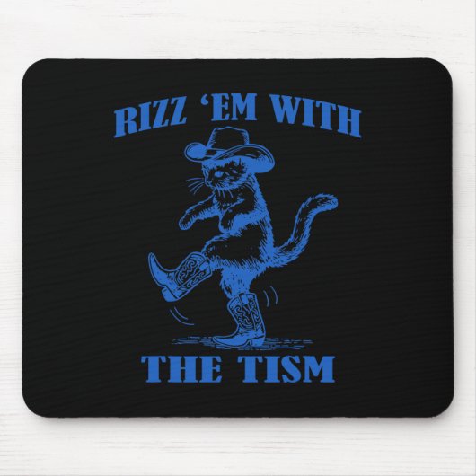 Autisme Grappig Rizz Em Grappige kat Rizz Em met d Muismat (Voorkant)