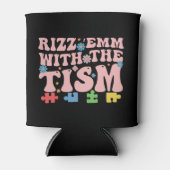 Autisme Grappig Rizz EM met de Tism Meme Autistic Blikjeskoeler (Voorkant)