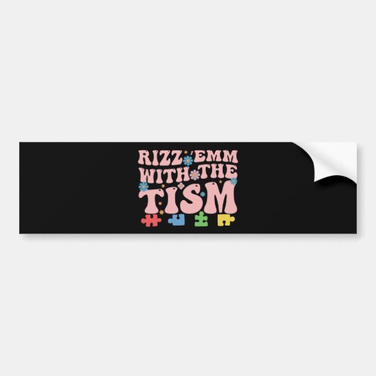 Autisme Grappig Rizz EM met de Tism Meme Autistic Bumpersticker (Voorkant)