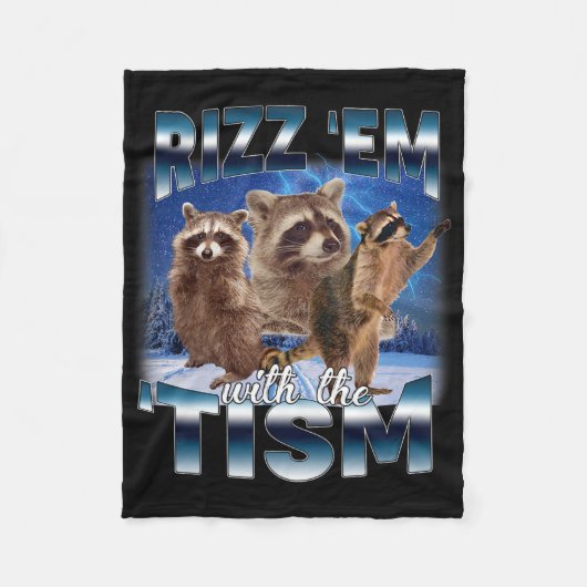 Autisme Grappig Rizz EM met de Tism Meme Autistic Fleece Deken (Voorkant)