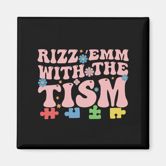 Autisme Grappig Rizz EM met de Tism Meme Autistic Magneet (Voorkant)